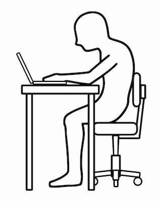 猫背でデスクワーク