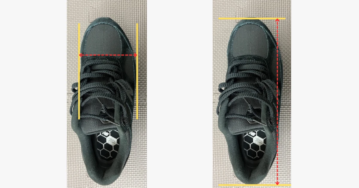 靴の長さと幅の写真