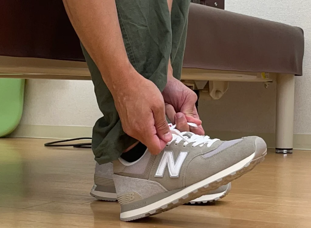 試し履きの写真