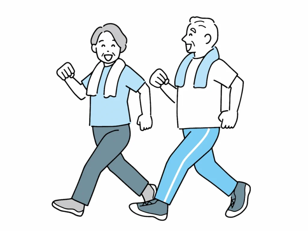 ウォーキングしてるイラスト