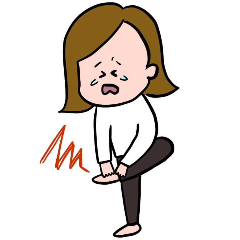 足の裏が痛い女性イラスト